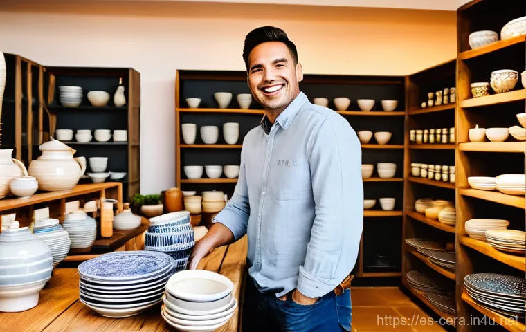 세라믹 분야 자격취득 방법 - **Prompt 1: "A master ceramist, a woman in her late 40s with a focused and serene expression, stands...