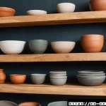 세라믹 분야 최신 트렌드 - A modern ceramic workshop showcasing eco-friendly biodegradable and recycled ceramics: natural clay ...