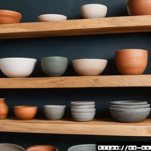 세라믹 분야 최신 트렌드 - A modern ceramic workshop showcasing eco-friendly biodegradable and recycled ceramics: natural clay ...