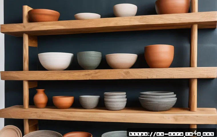 세라믹 분야 최신 트렌드 - A modern ceramic workshop showcasing eco-friendly biodegradable and recycled ceramics: natural clay ...