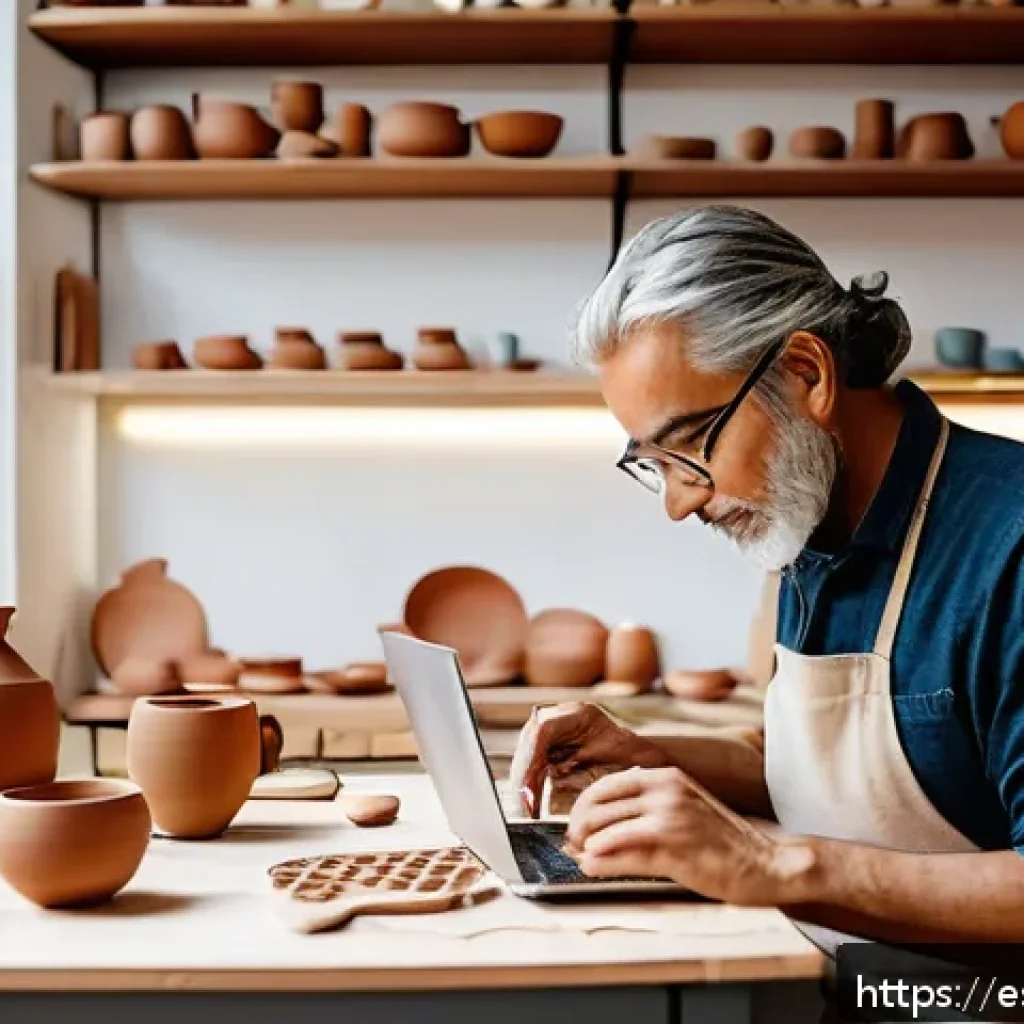 세라믹 직업 전망 - A contemporary ceramic artist&rsquo;s studio featuring a wide array of handcrafted ceramic pieces includin...